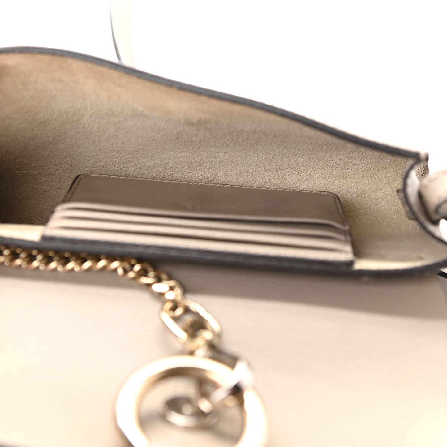 Suede Calfskin Mini Faye Shoulder Bag Motty Grey