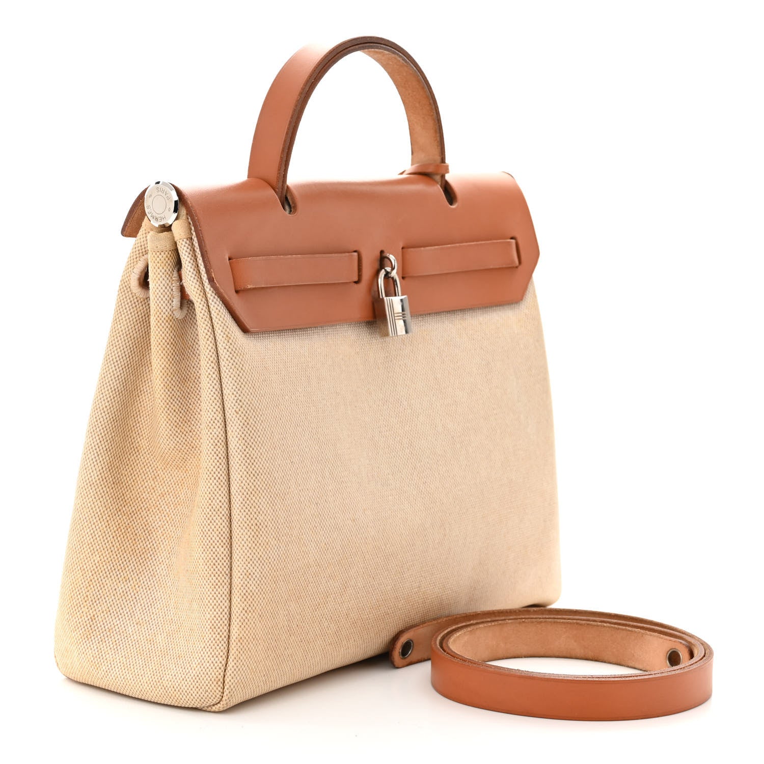 Hermes Toile Vache Calfskin Herbag 30 PM Naturel 4 of 15