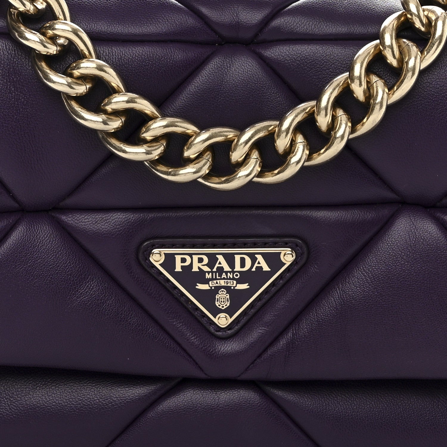 Prada Nappa Re-Nylon Triangle Quilted Patchwork System Flap Shoulder Bag Viola 8 of 10