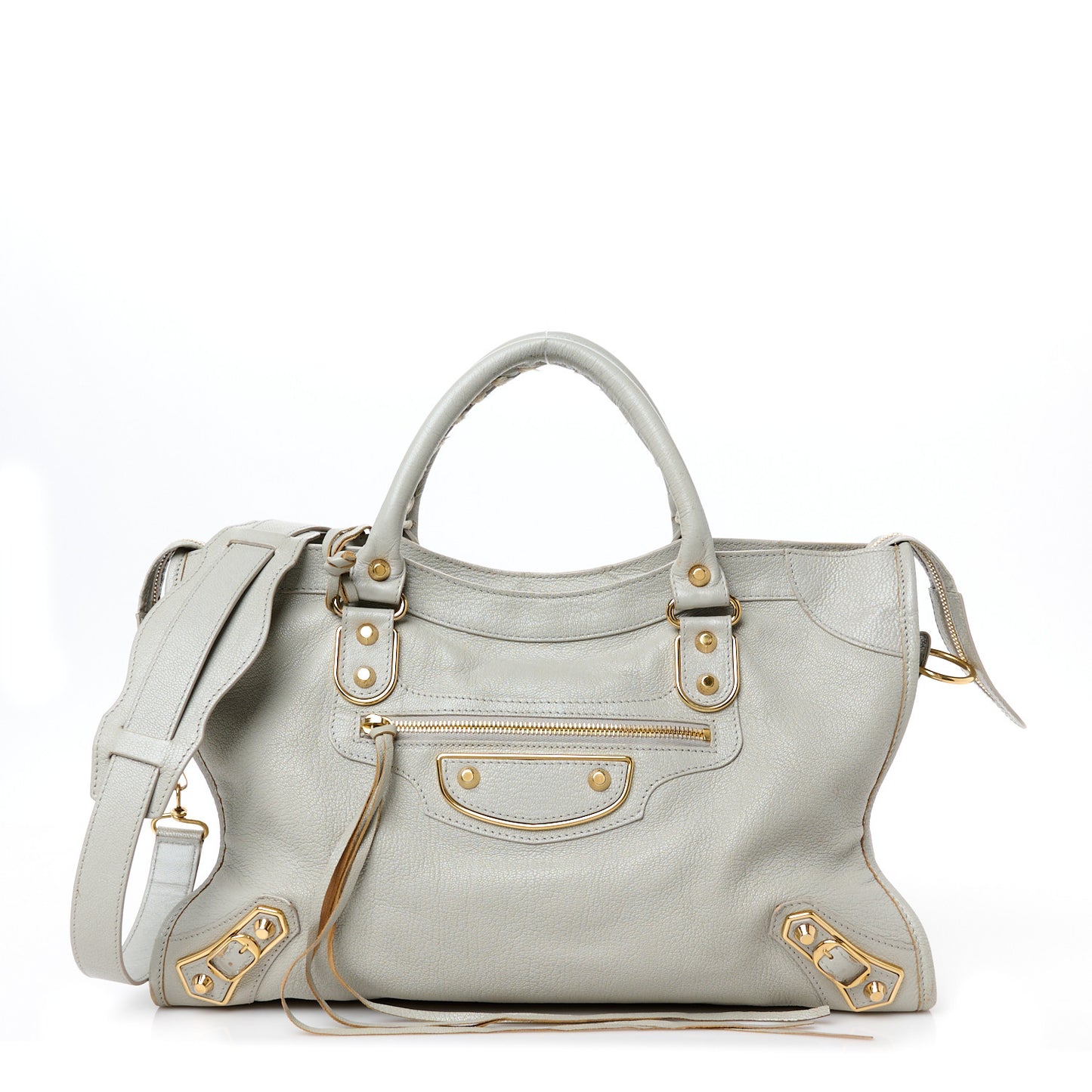 Chevre Gold Metallic Edge Hardware City Gris Glace