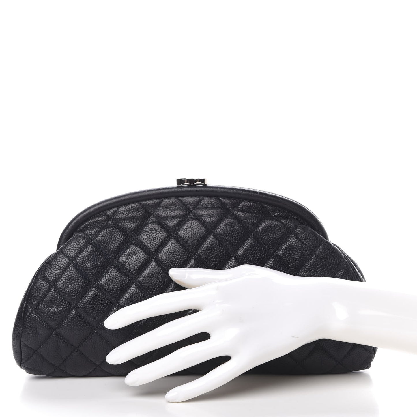 Caviar Quilted Timeless Clutch Black