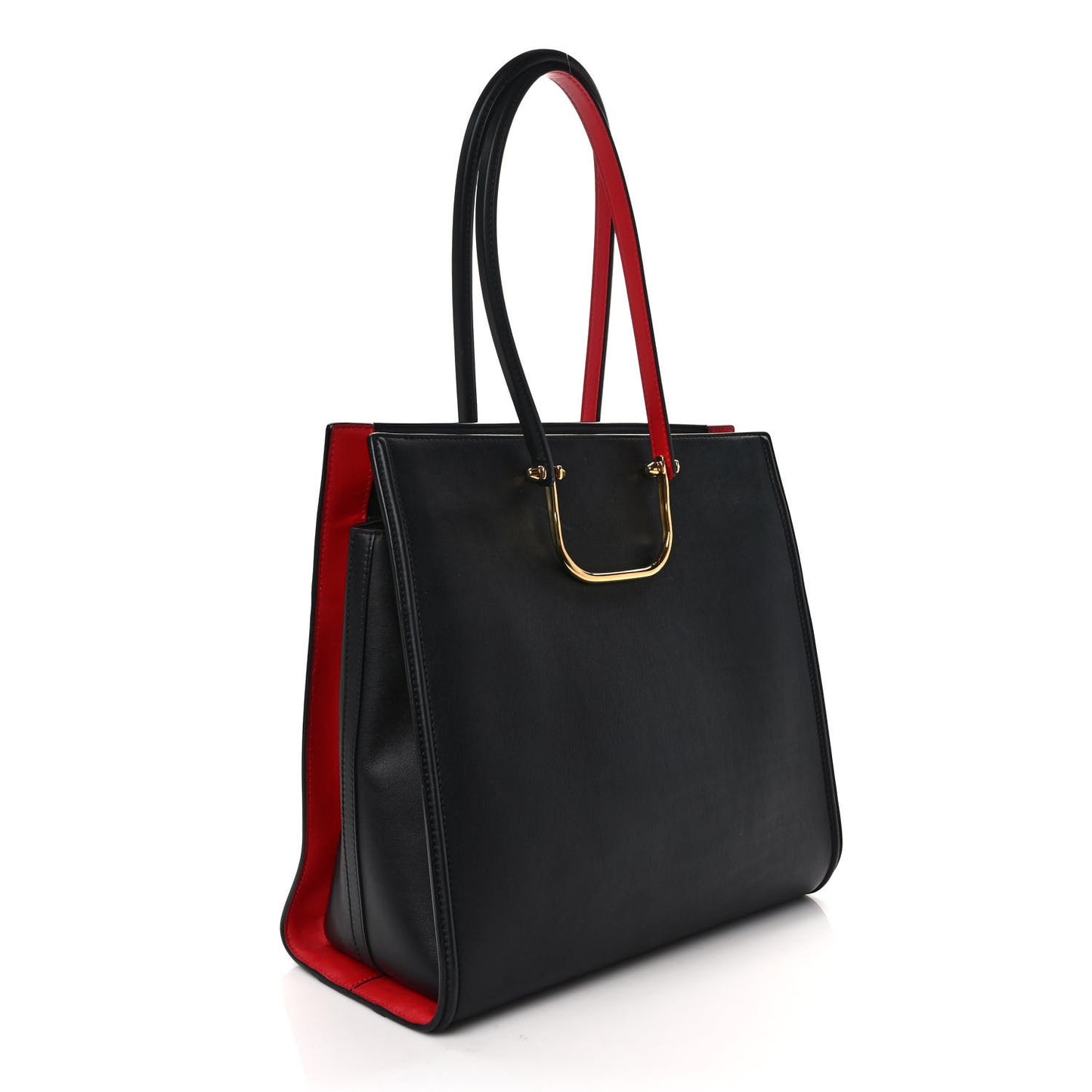 Calfskin The Tall Story Shoulder Bag Black Red