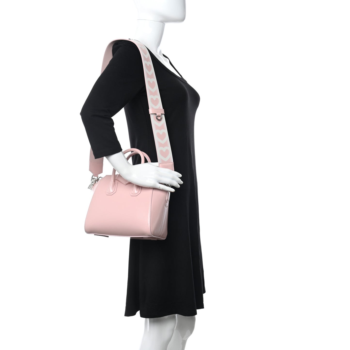 Box Calfskin Mini Heart Antigona Top Handle Bag Blush Pink