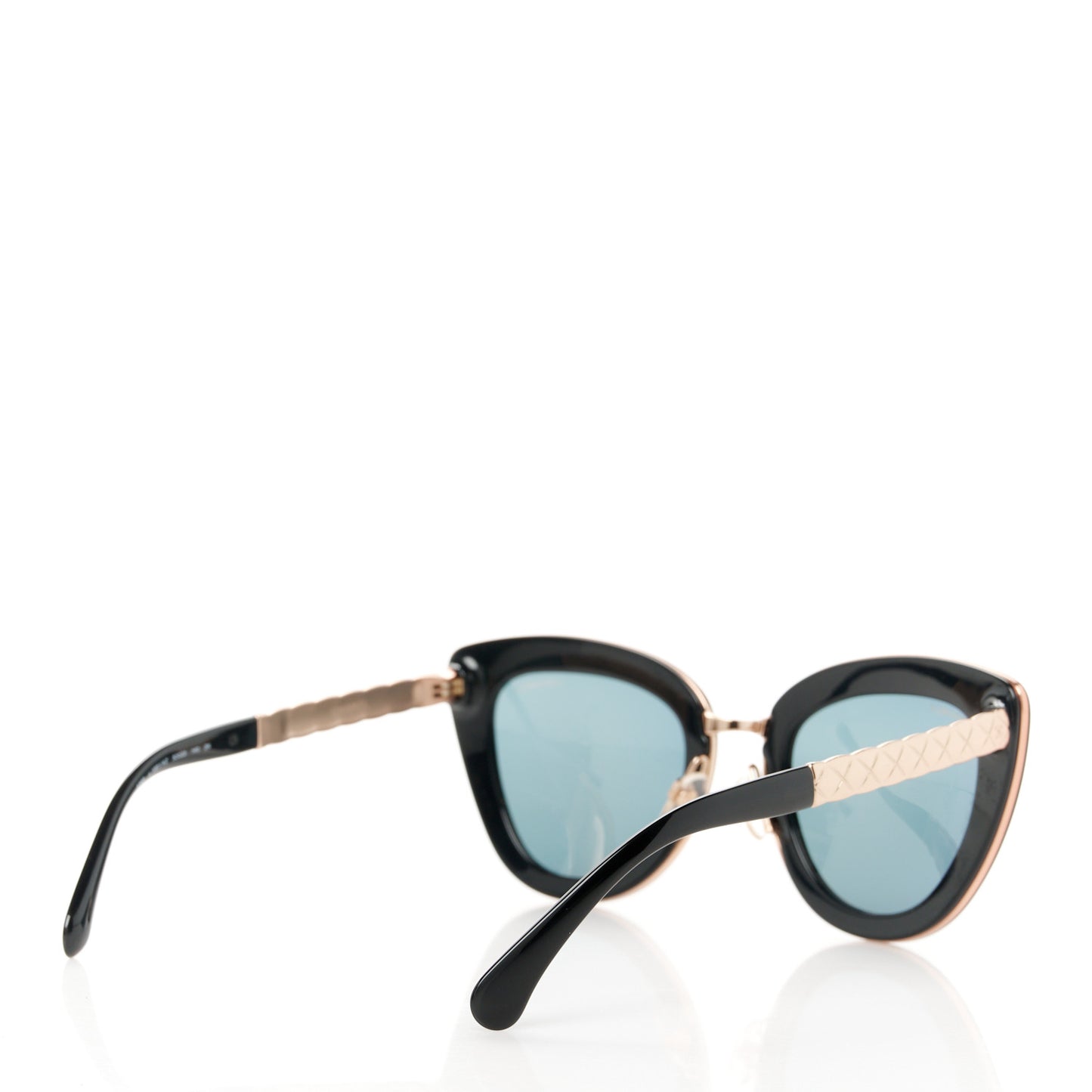Cat Eye Quilted Sunglasses 5368 Black Pink