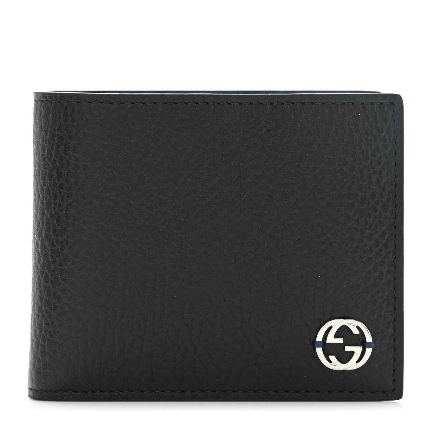 Dollar Calfskin Bi-Color Interlocking G Bi-Fold Wallet Black Caspian