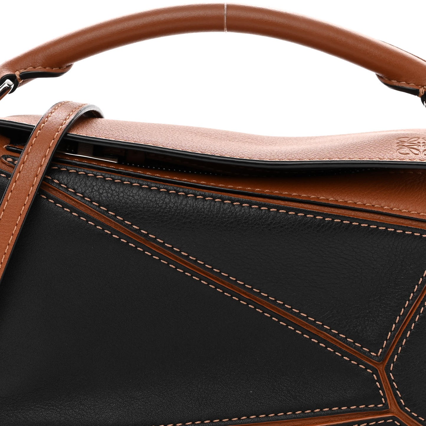 Calfskin Mini Puzzle Bag Tan Black