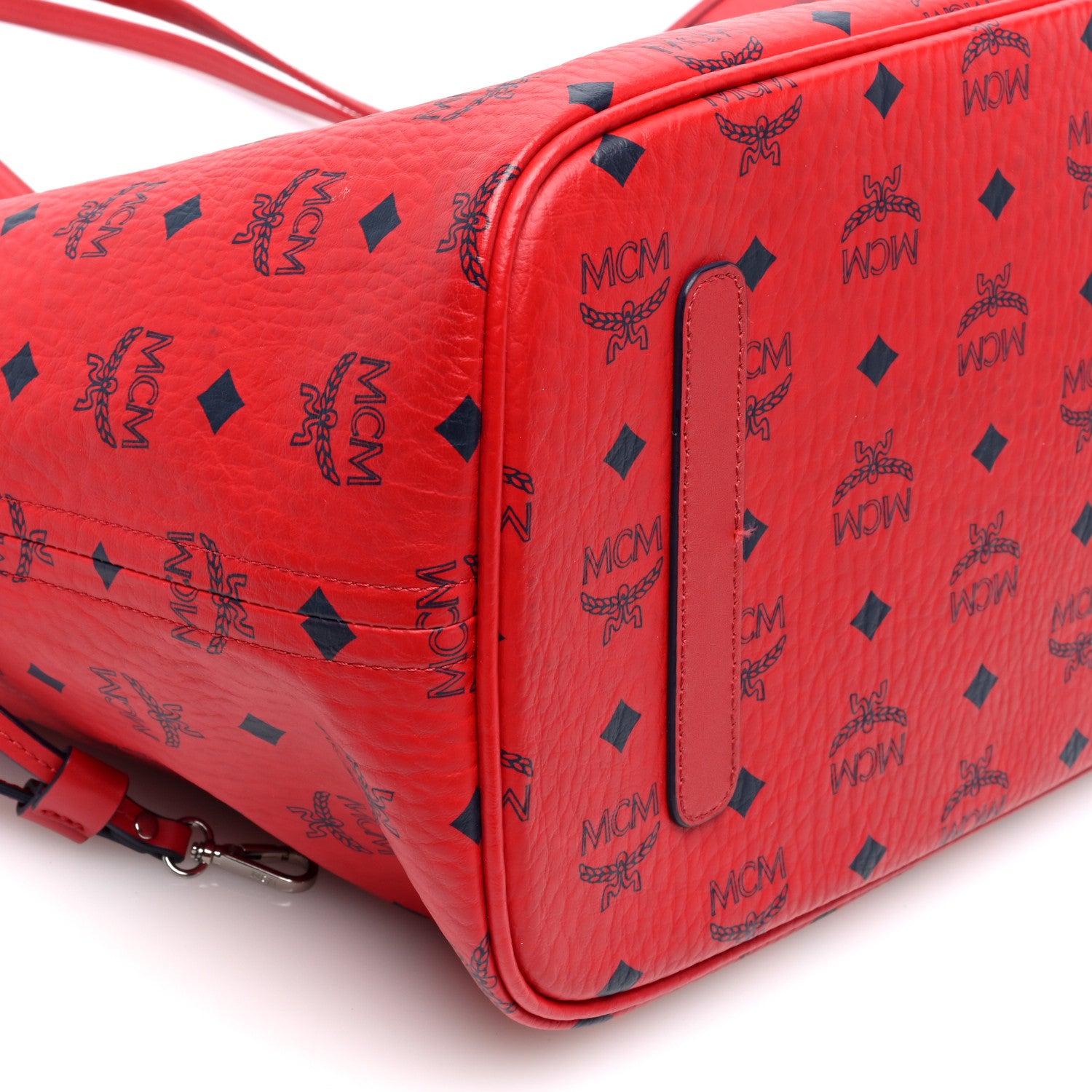 MCM Visetos Large Liz Reversible Shopper Tote Ruby Red 12 of 15