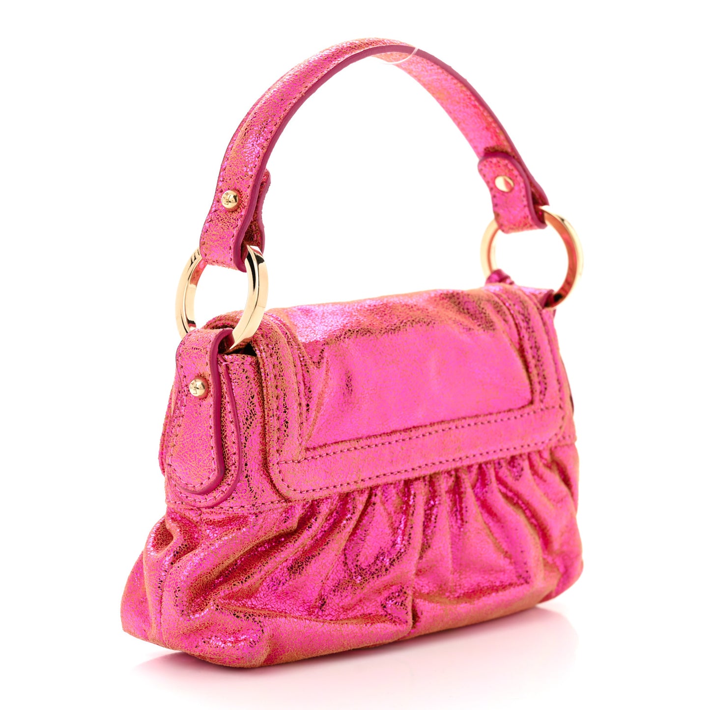 Metallic Nappa Mini Chef Shoulder Bag Pink