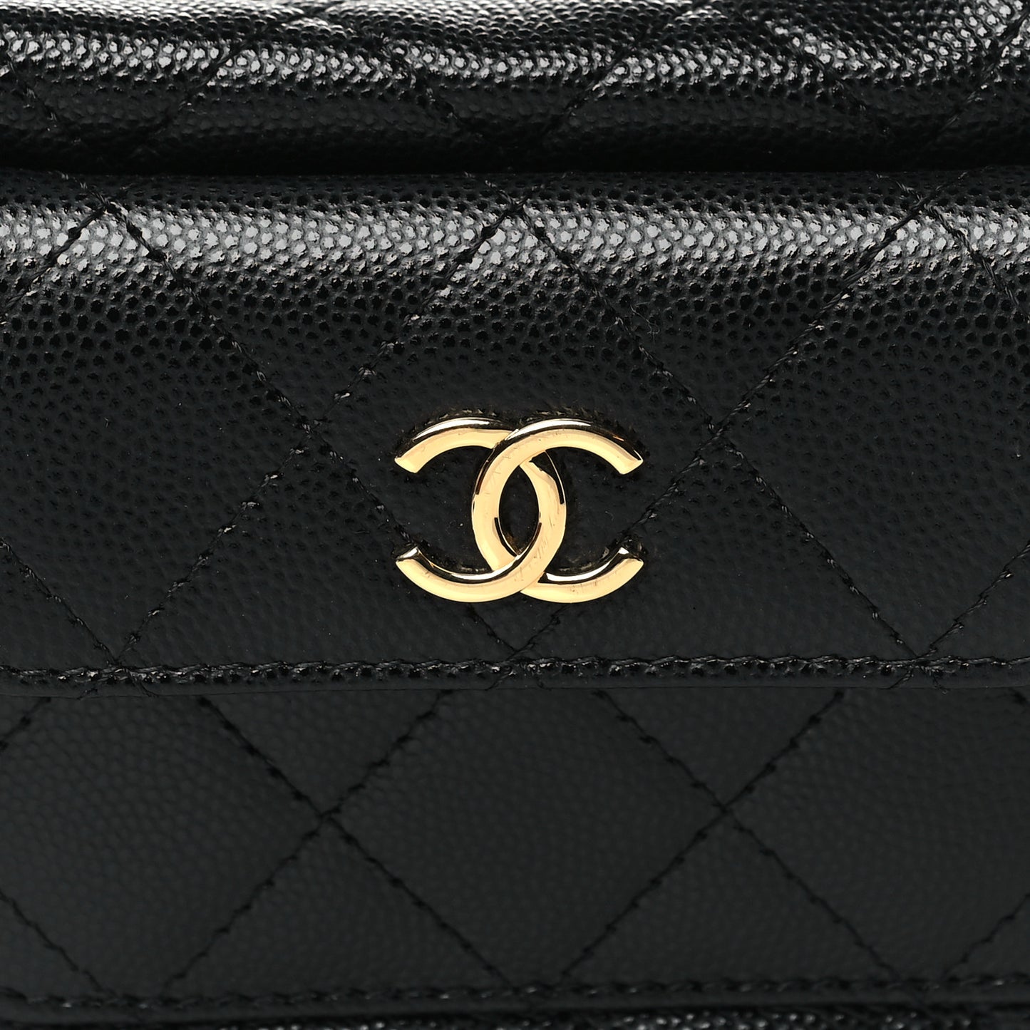 Caviar Quilted Polly Pocket Pouch Hobo Black