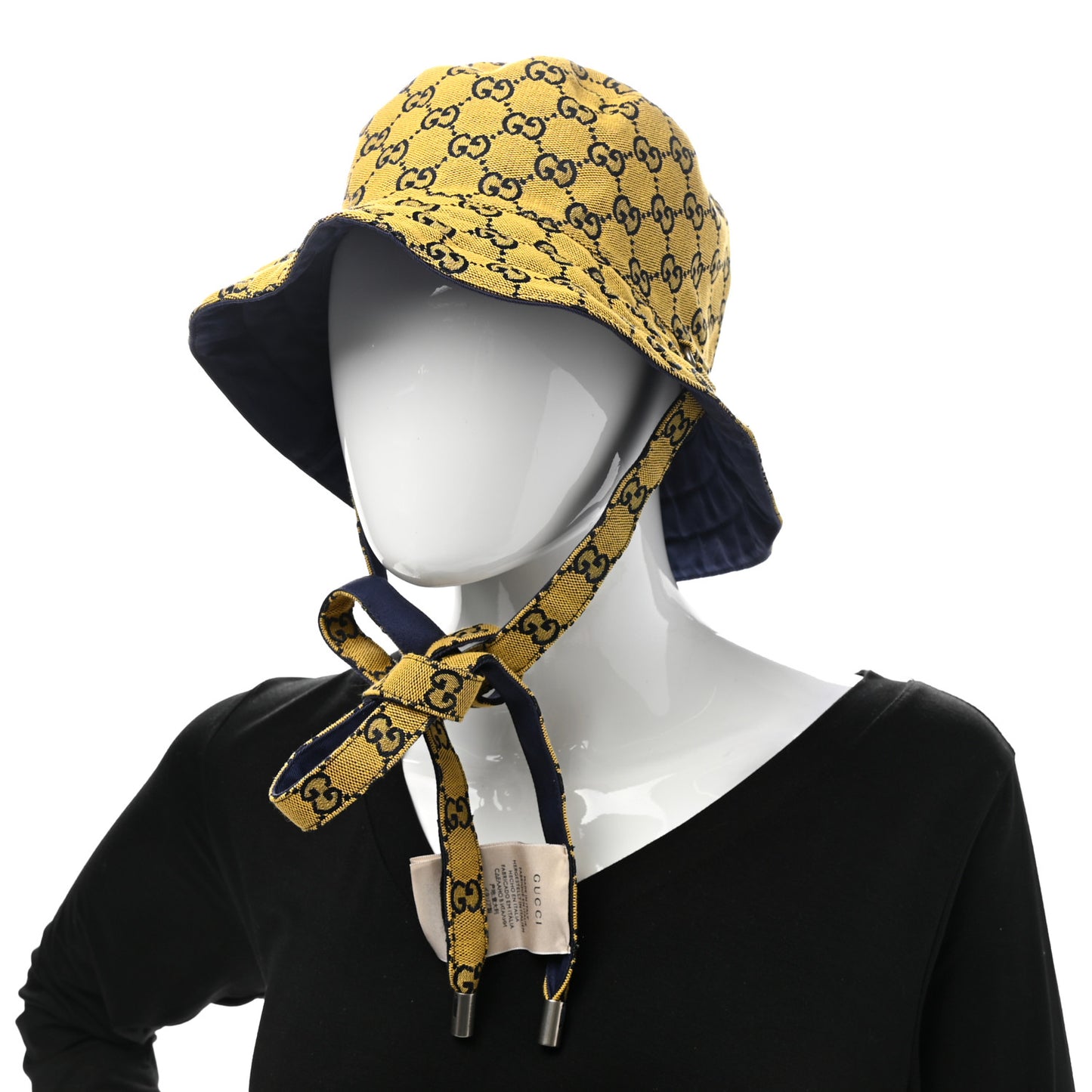 Monogram Multicolor Reversible Self-Tie Bucket Hat XL Yellow Blue