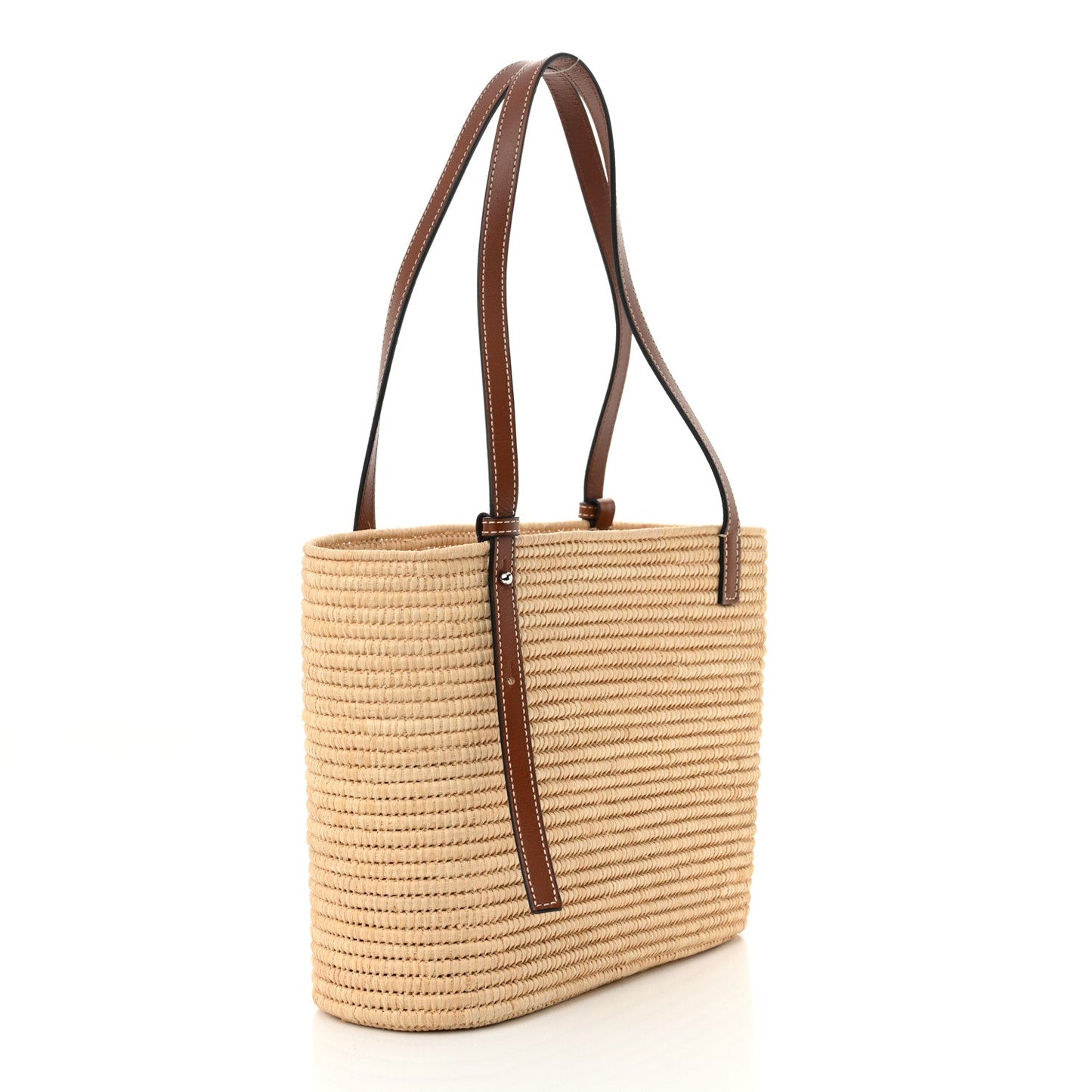 Raffia Small Square Basket Tote Bag Natural Tan