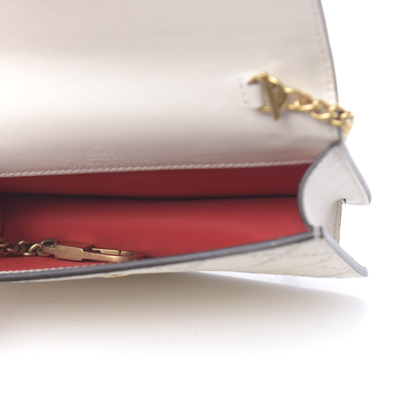 Guccissima Mini Cherry Chain Bag White
