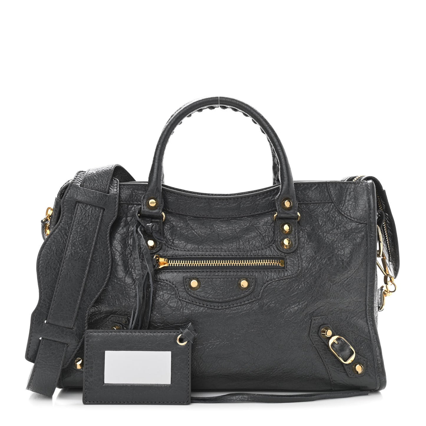 Agneau Classic Gold Hardware S City Gris Fossile