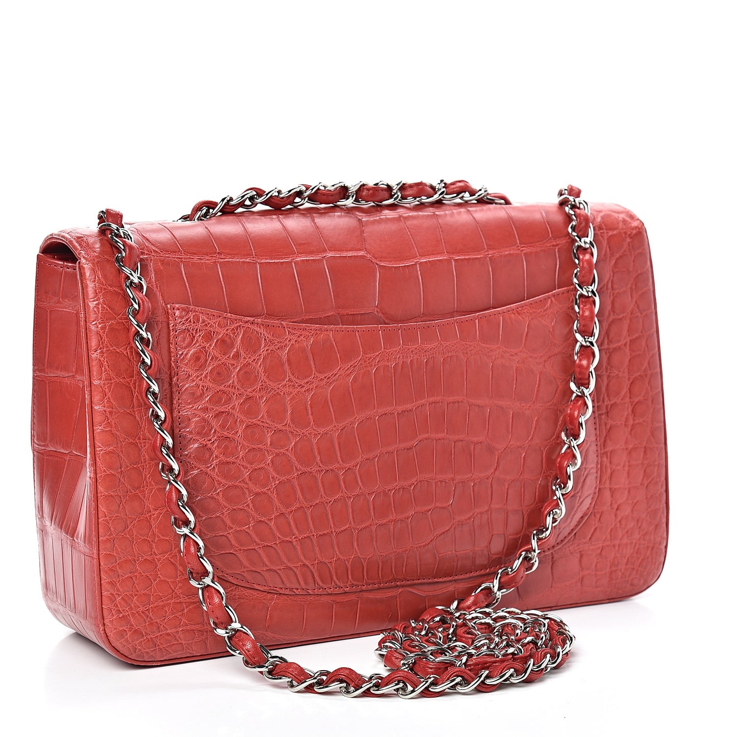 Matte Alligator Jumbo Single Flap Red