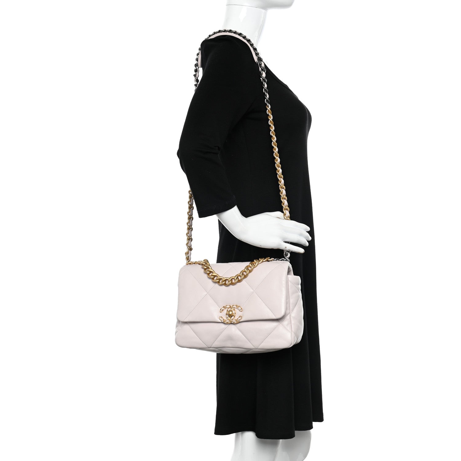 Chanel Lambskin Quilted Medium Chanel 19 Flap Light Pink 2 of 10