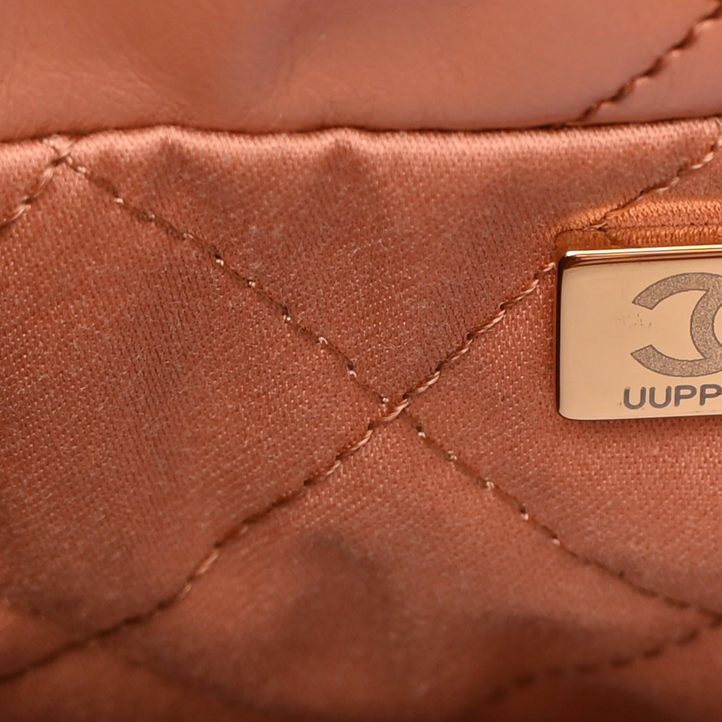 Shiny Calfskin Quilted Chanel 22 Camel