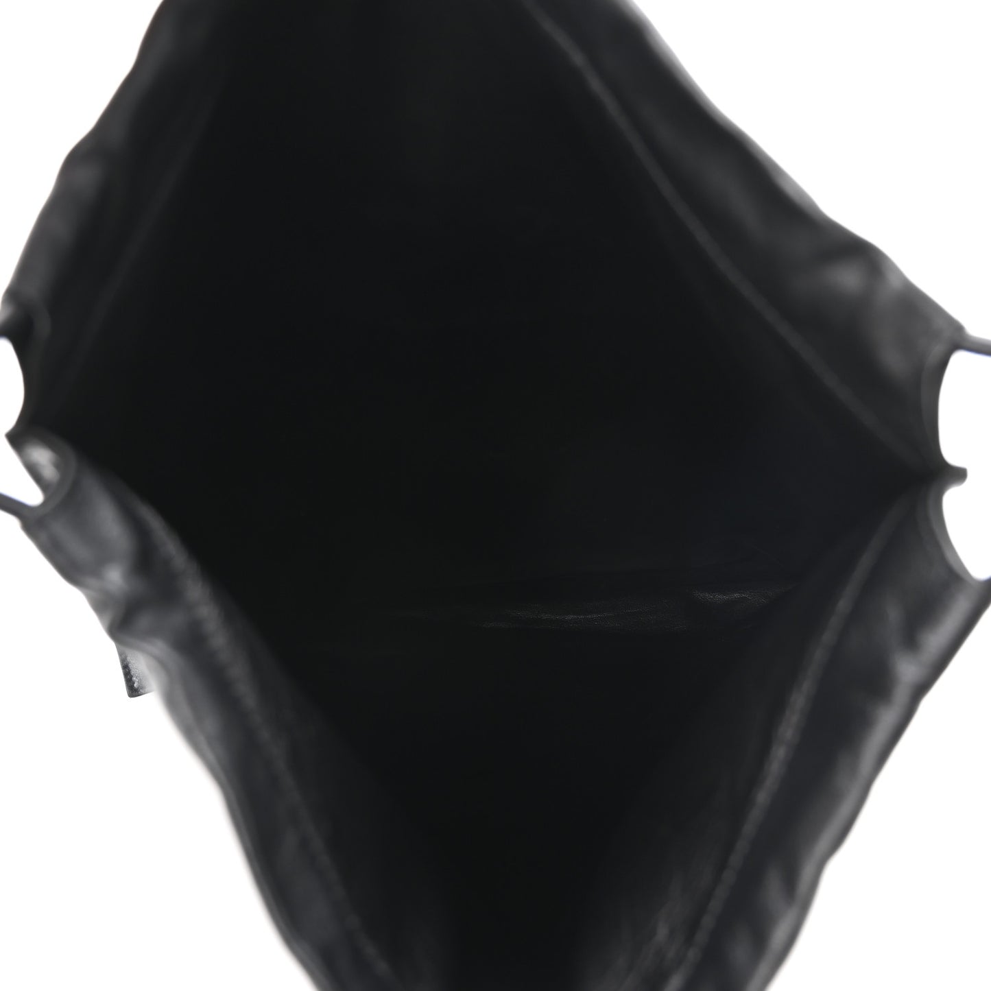 Calfskin Flat Drawstring Tote Black
