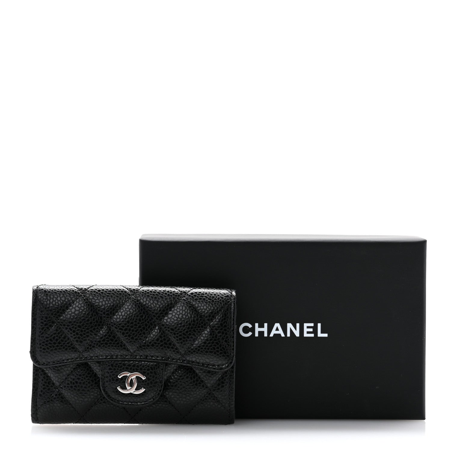 Chanel Caviar Quilted Flap Card Holder Wallet Black 10 of 10