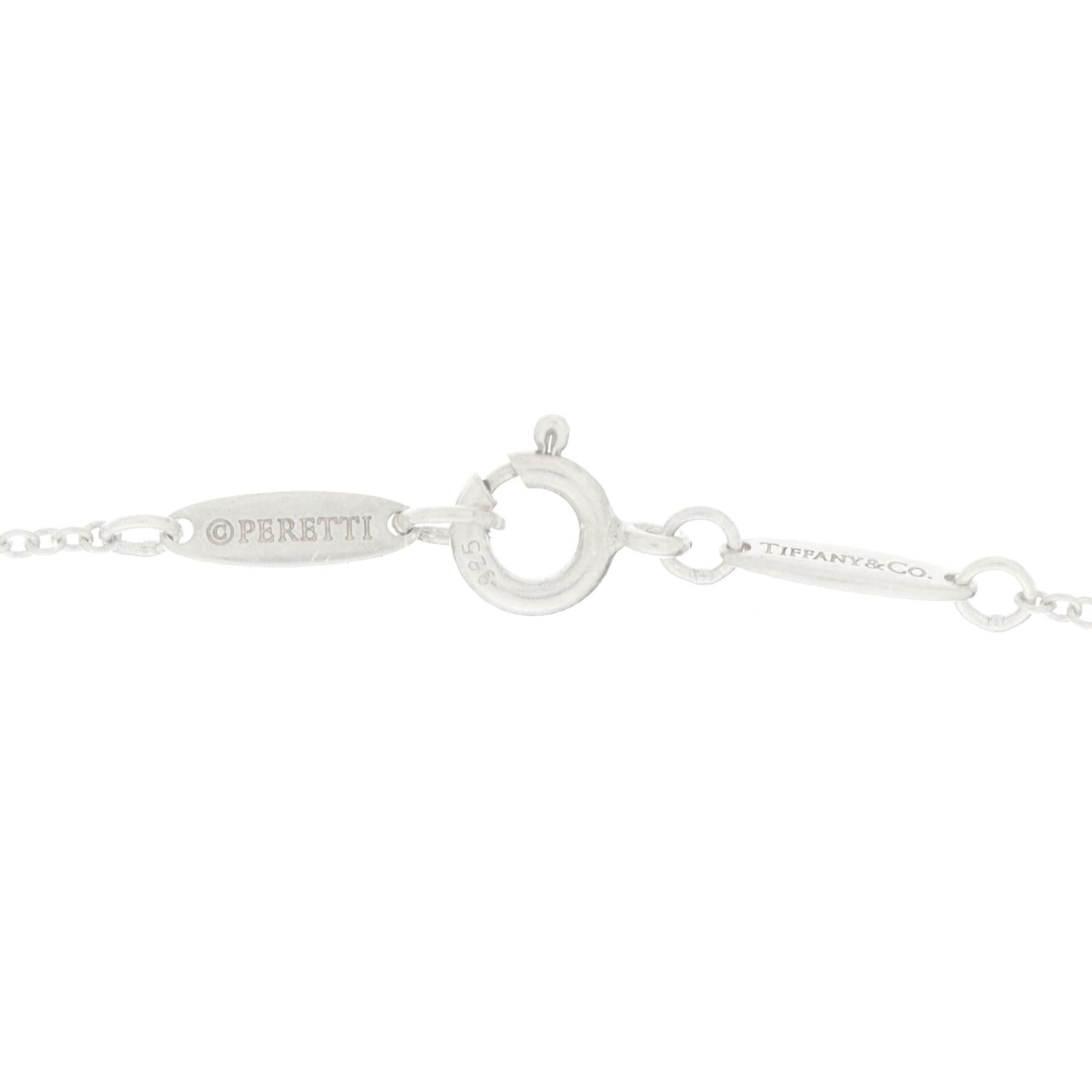 Sterling Silver Diamond 16mm Elsa Peretti Open Heart Pendant Necklace