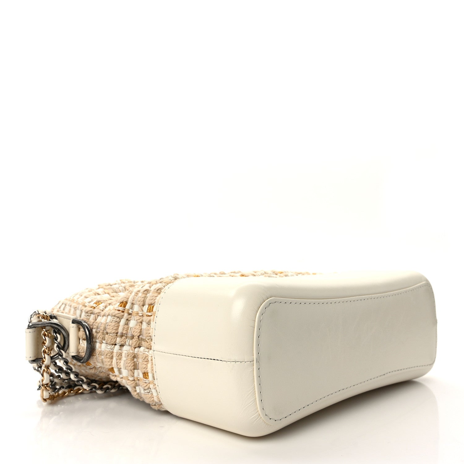 Chanel Tweed Calfskin Quilted Medium Gabrielle Hobo Beige Ivory 4 of 10