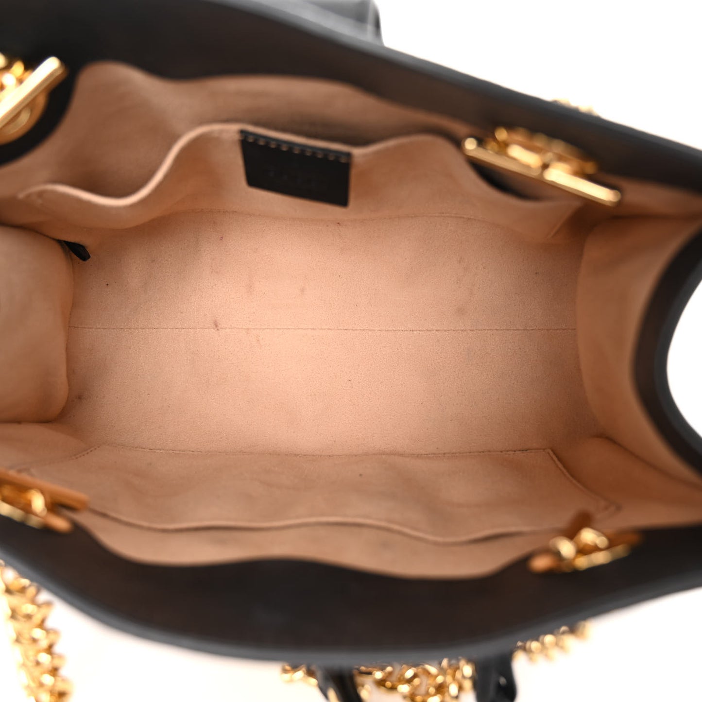 GG Supreme Monogram Bees Small Padlock Tote Beige Oro Black