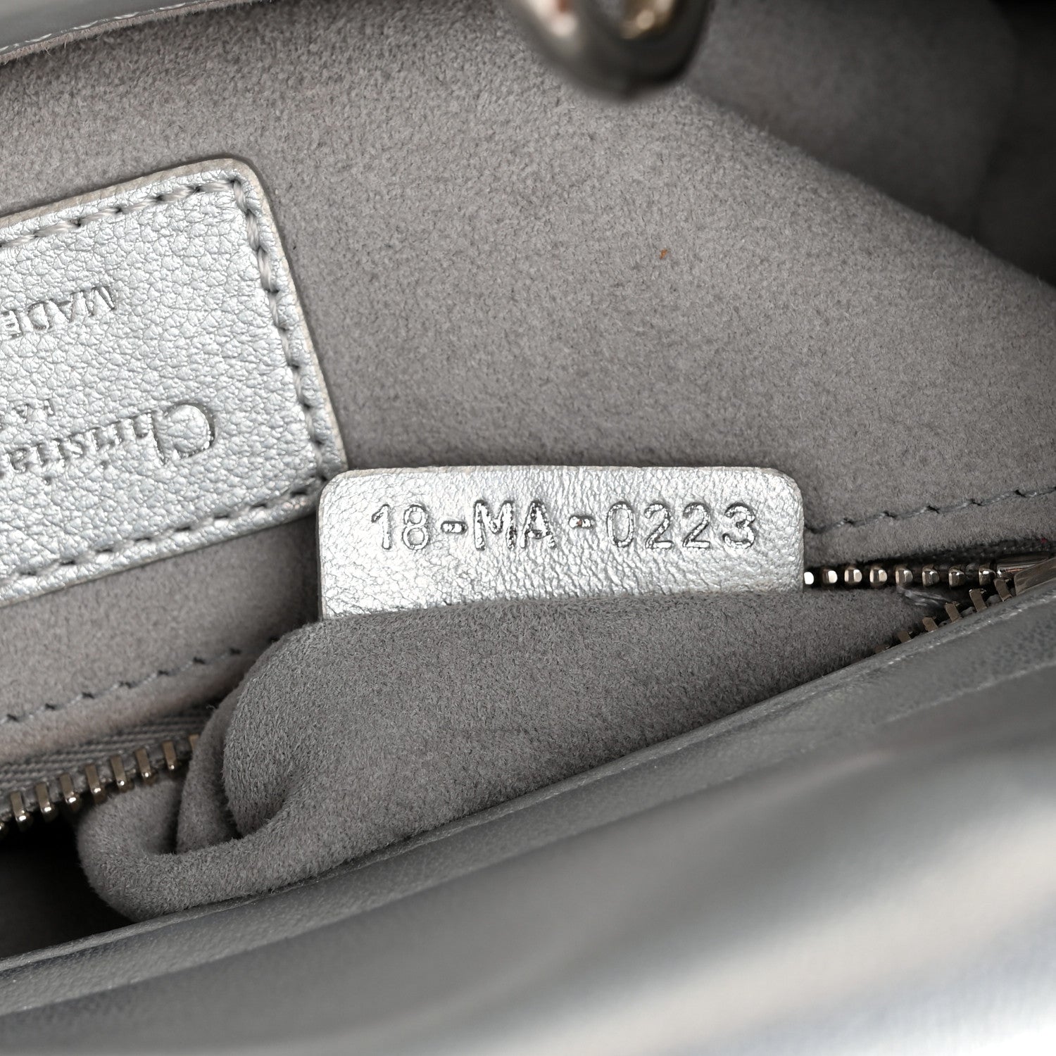 Christian Dior Iridescent Metallic Lambskin Cannage Small My ABCDior Lady Dior Silver 7 of 14