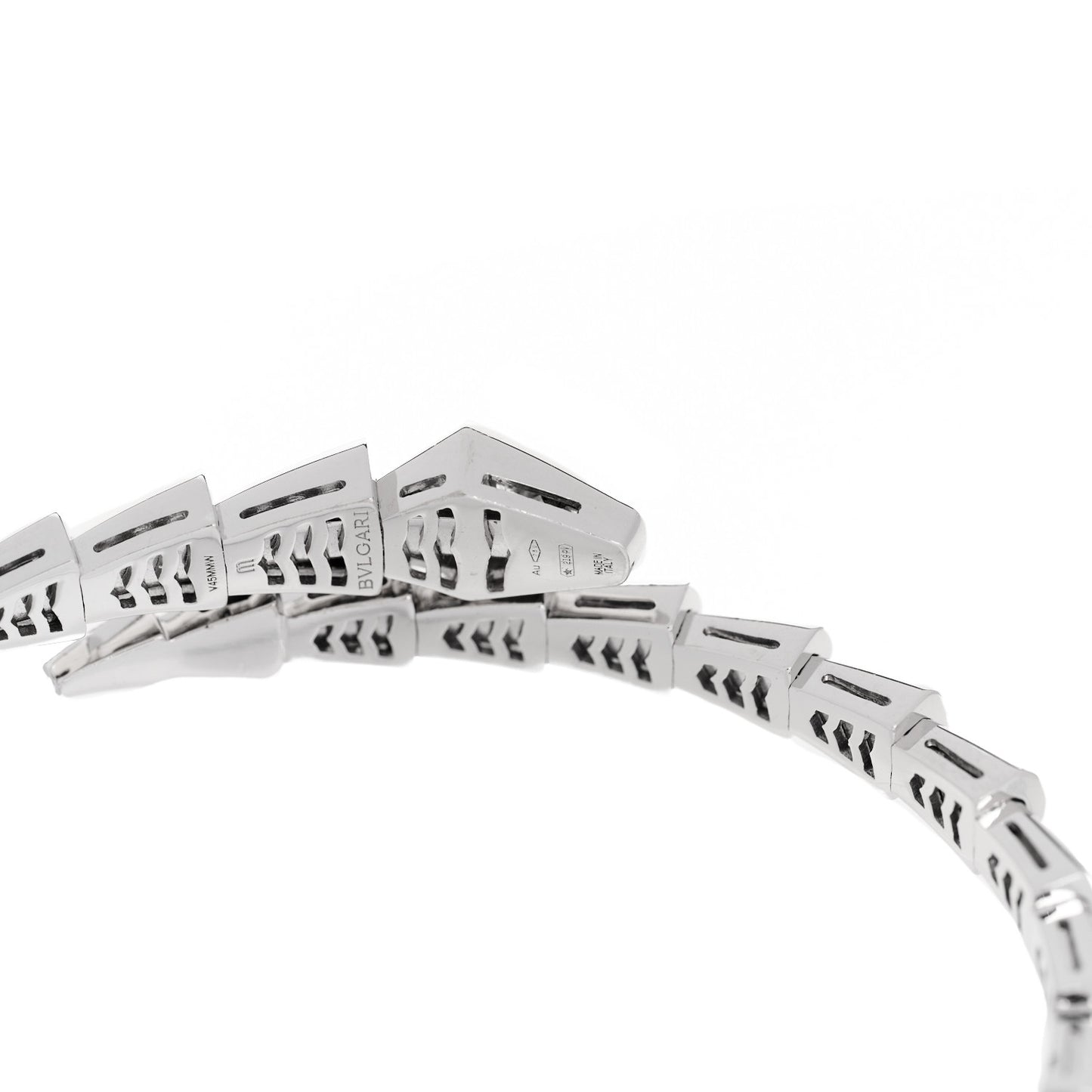 18K White Gold Diamond Serpenti Viper Pave Bracelet M
