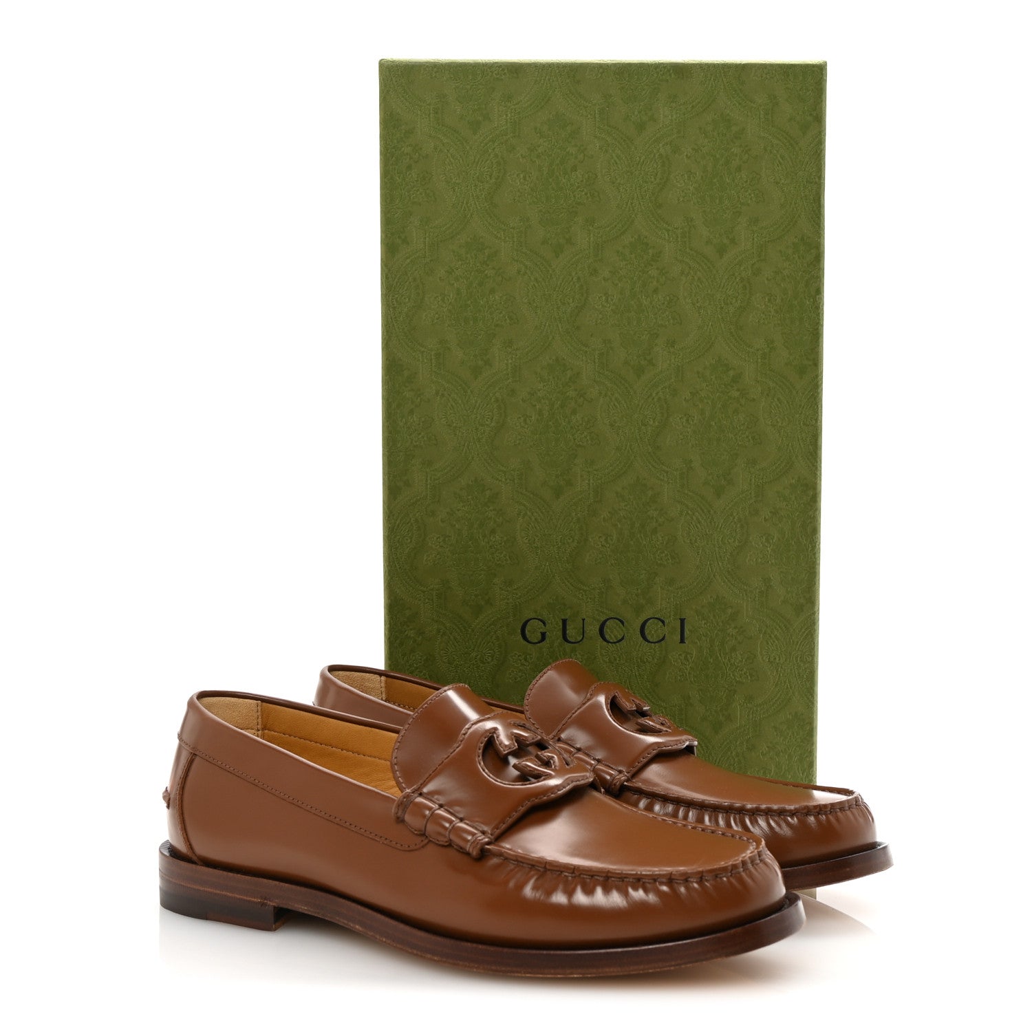 Gucci Calfskin Mens Interlocking G Millennial Ribot Loafers 7.5 Cuir 10 of 10
