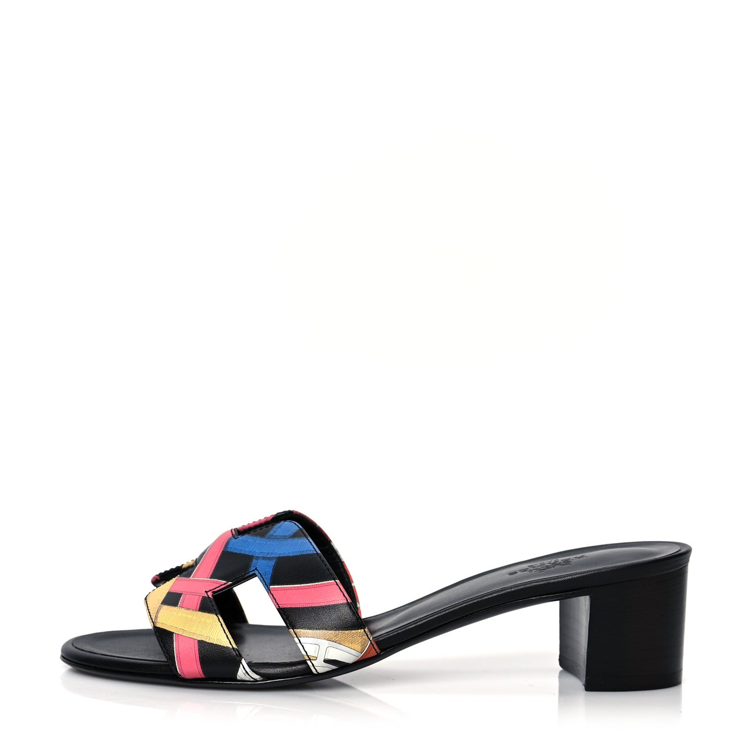 Silk Printed Cavalcadour Oasis Sandals 36 Multicolor Black