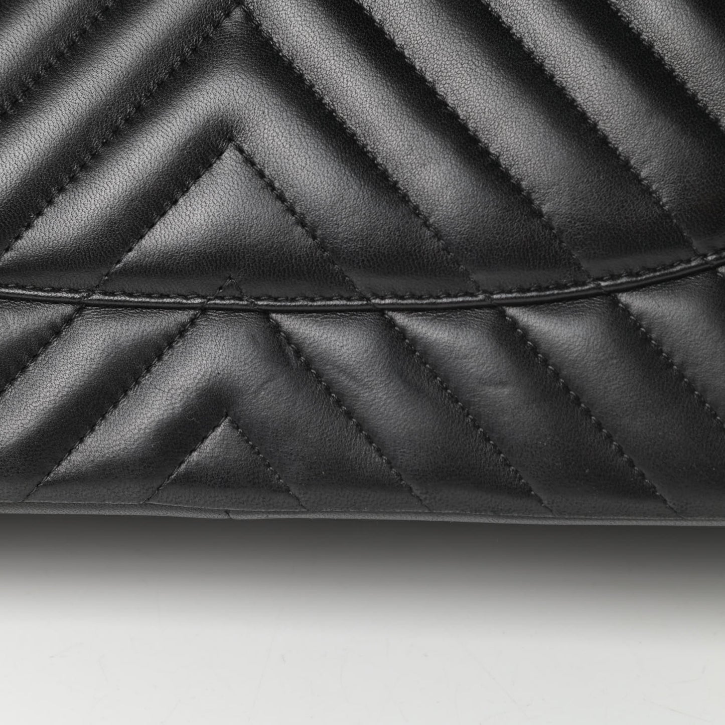 Lambskin Chevron Quilted Jumbo Double Flap So Black