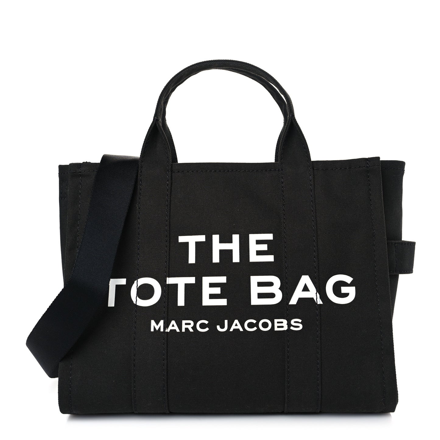 Cotton Canvas Medium The Traveler Tote Bag Black