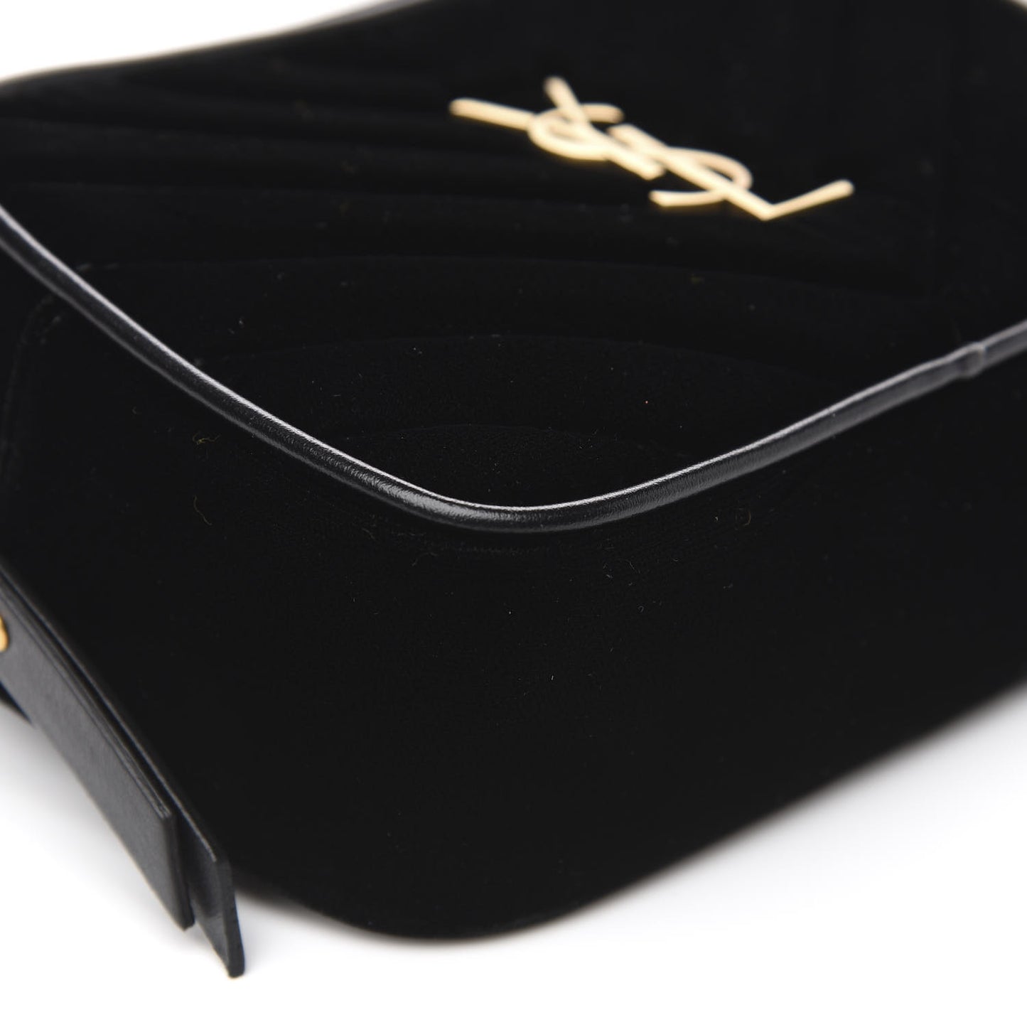 Velour Matelasse Monogram Lou Belt Bag Black