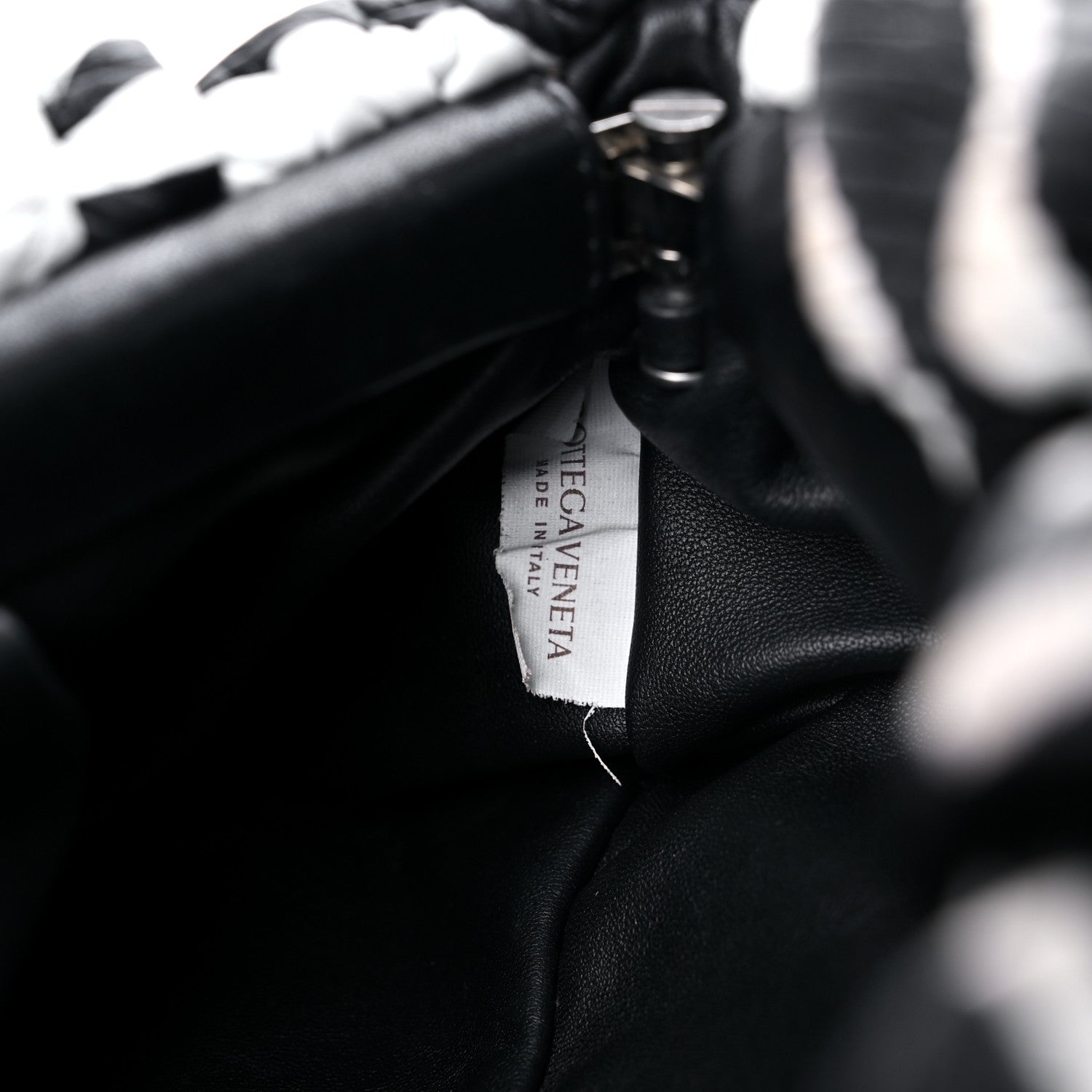 Bottega Veneta Nappa Zebra Print The Pouch Chain White Black 7 of 14