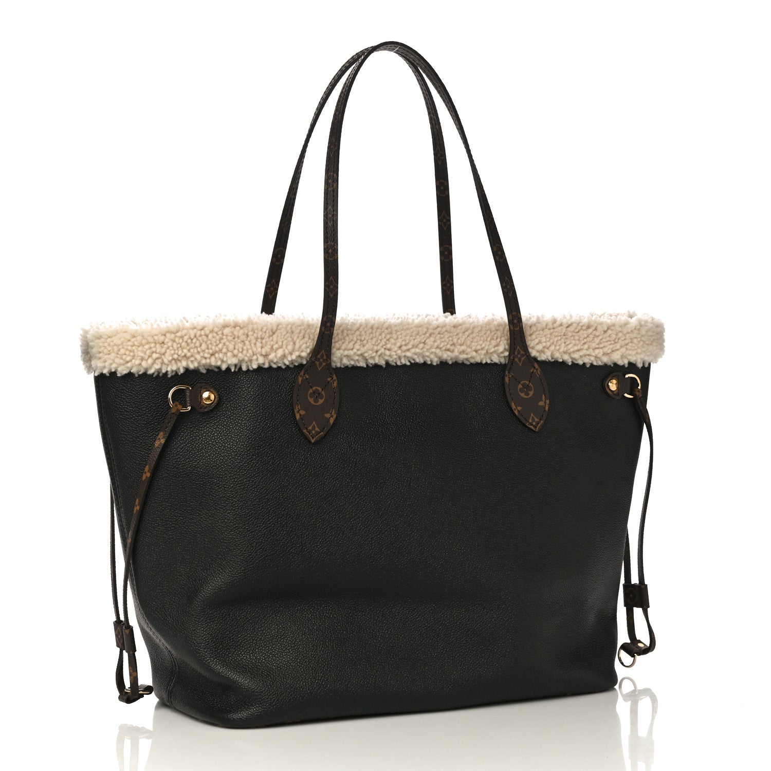 Louis Vuitton Calfskin Monogram Teddy Neverfull MM Black 4 of 10