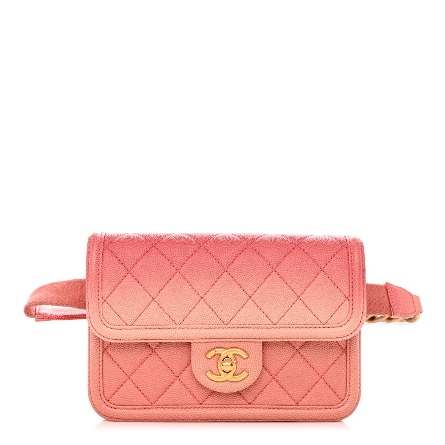 Caviar Quilted Sunset On The Sea Waist Bag Coral