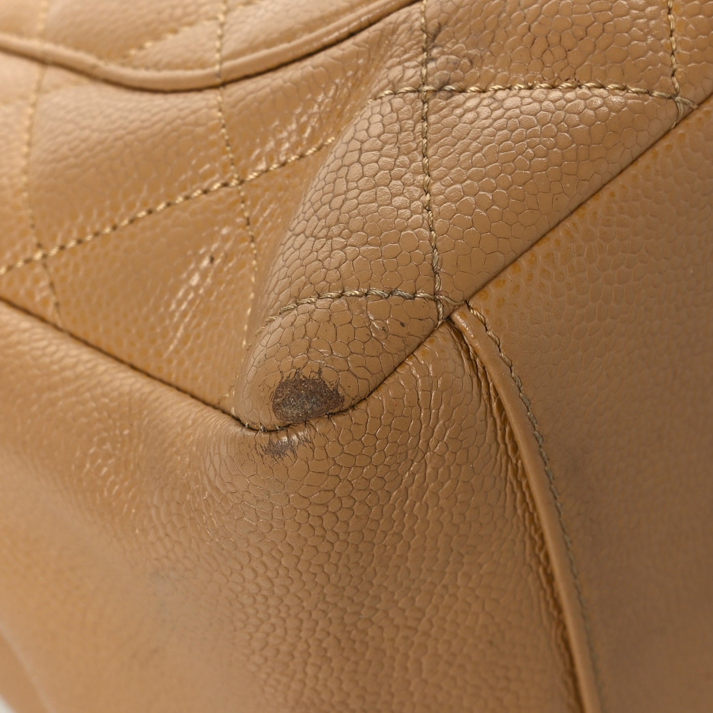 Caviar Quilted Grand Shopping Tote GST Beige Clair