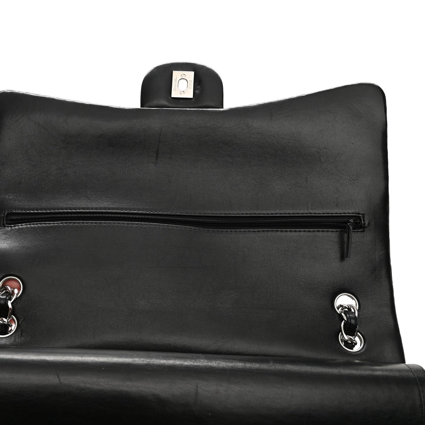 Lambskin Quilted Maxi Double Flap Black