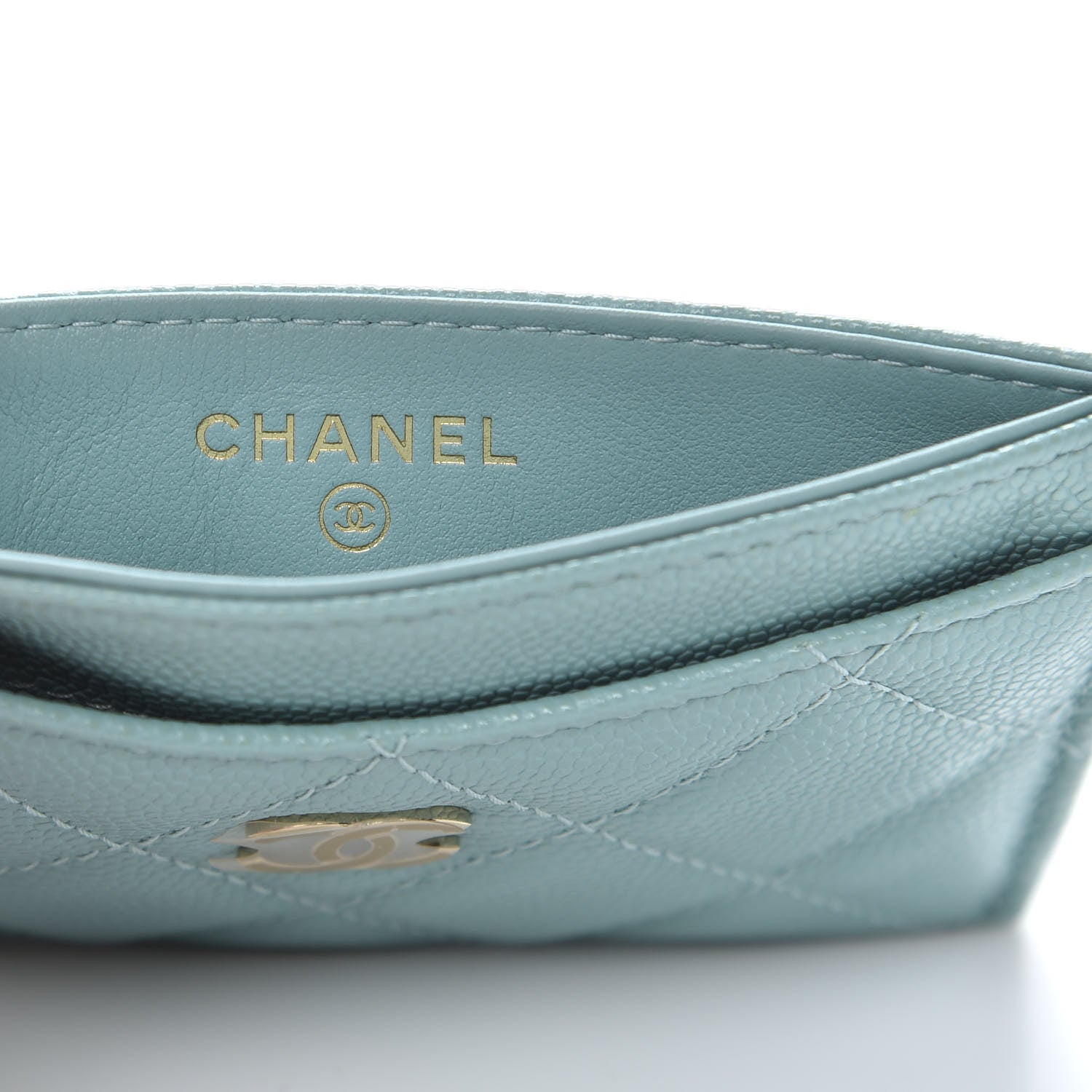 Chanel Caviar Quilted Card Holder Light Blue 6 of 8