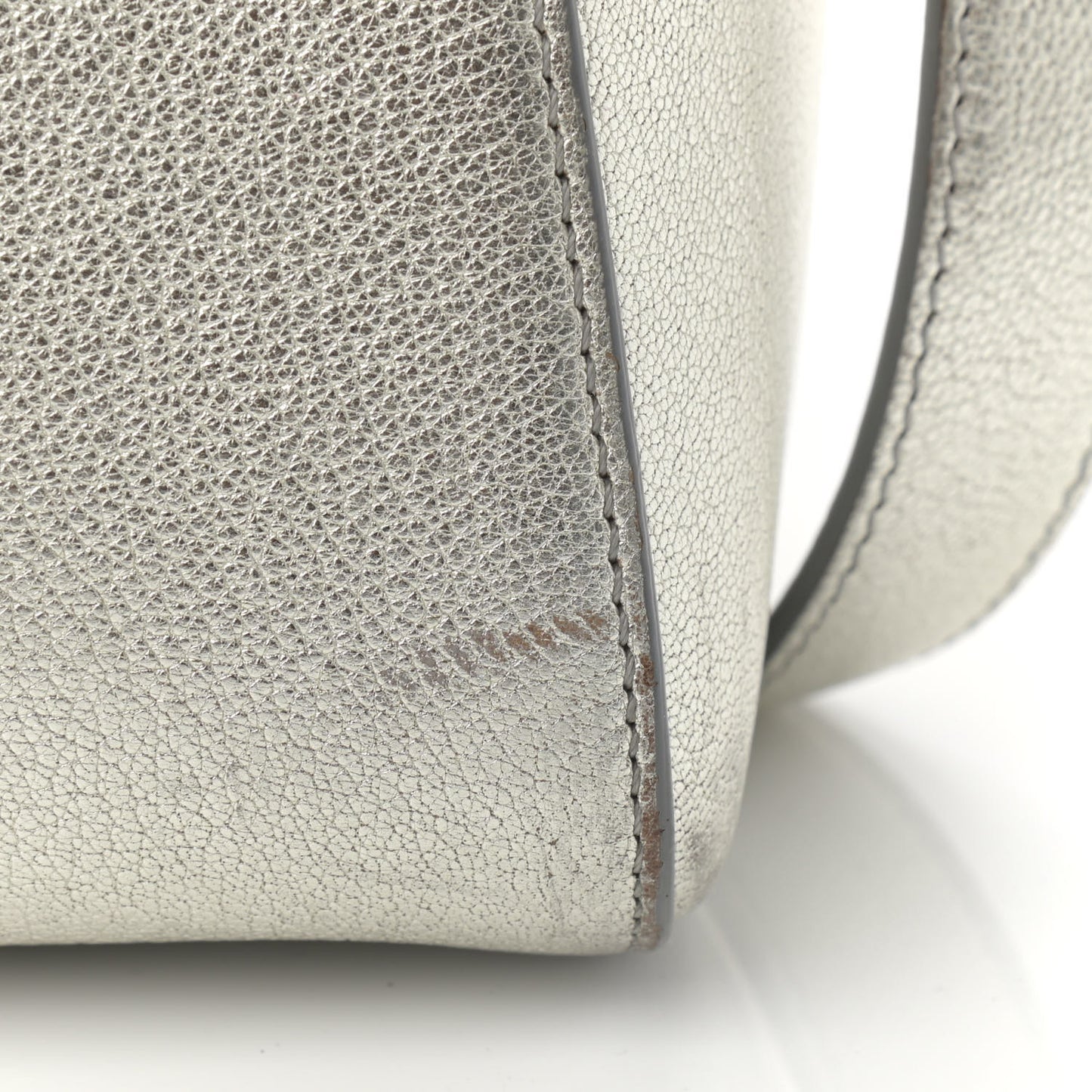 Metallic Sugar Goatskin Small Antigona Silver