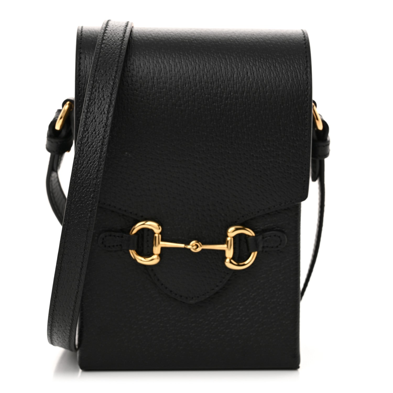 Gucci Boarded Plutone Calfskin Mini Horsebit 1955 Crossbody Bag Black 1 of 11
