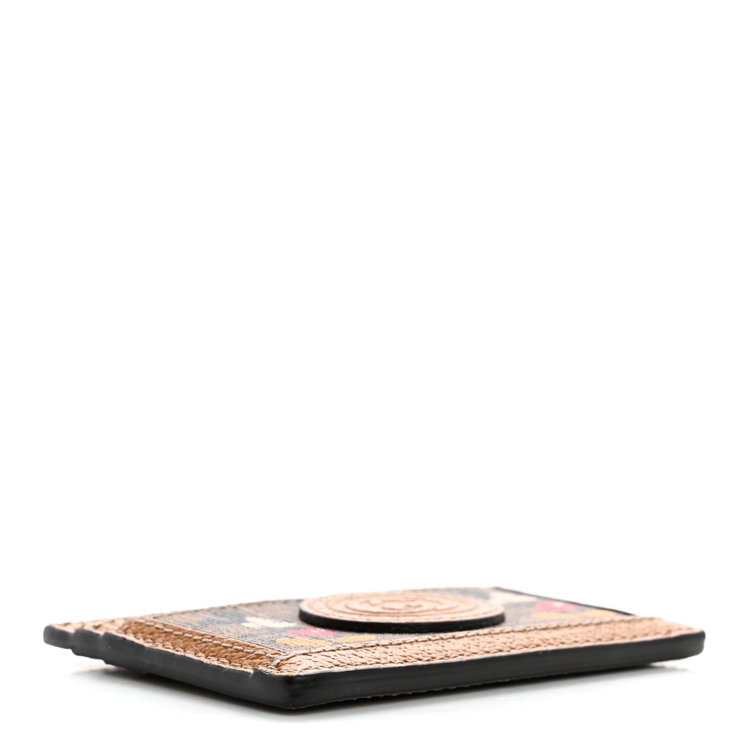 Gucci X DISNEY Mini Vintage GG Supreme Monogram Mickey Mouse Card Holder Beige Vintage Sun Oil 4 of 7