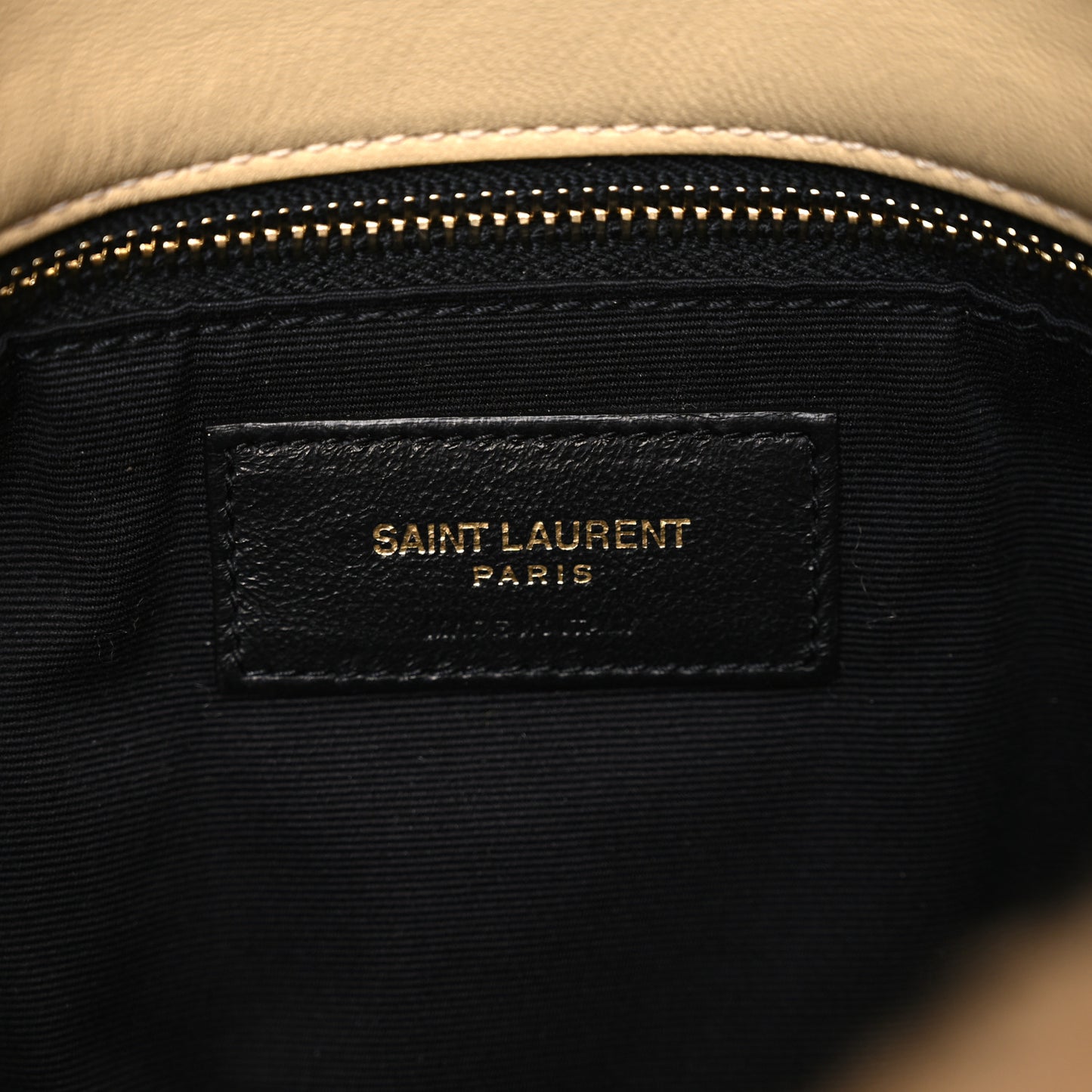Merino Shearling Lambskin Quilted Small Loulou Puffer Monogram Chain Satchel Natural Beige