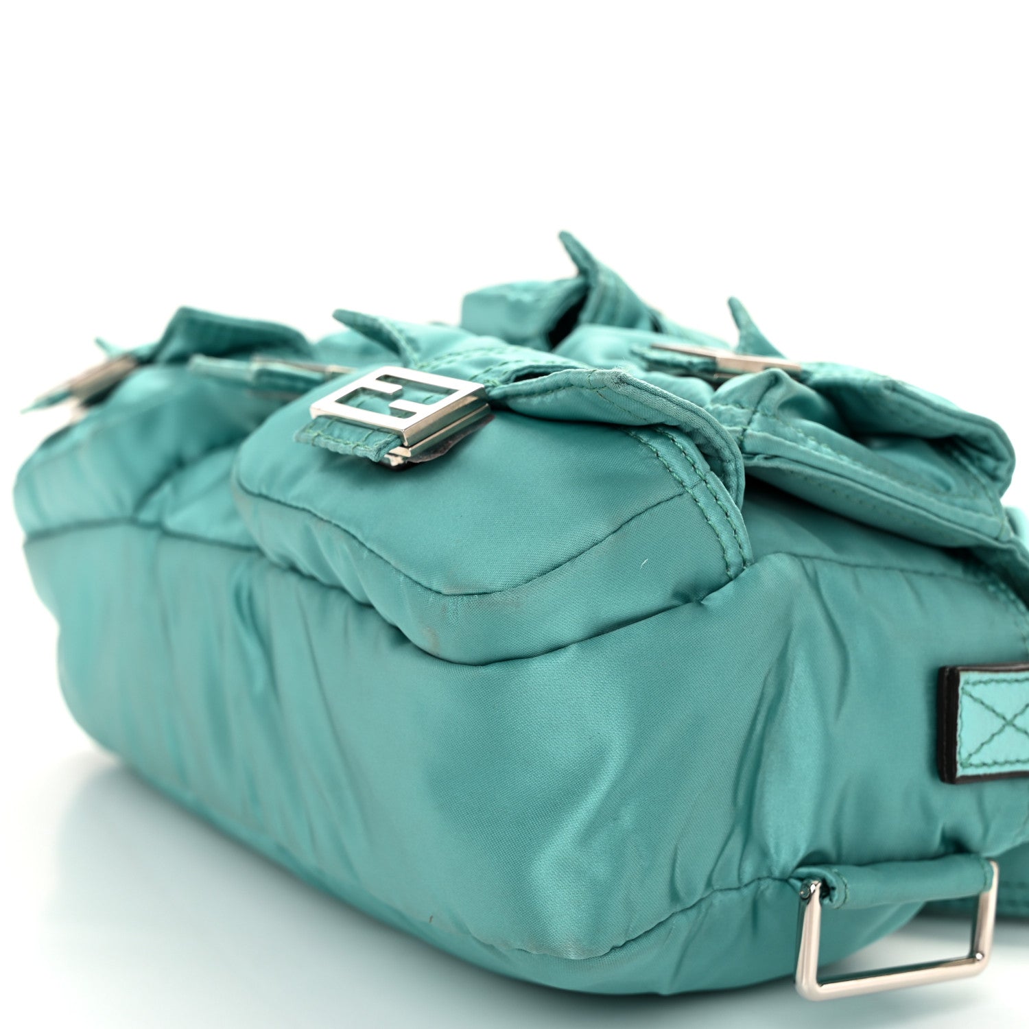 Fendi Econyl Cuoio Romano Multipocket Baguette Turquoise 11 of 13