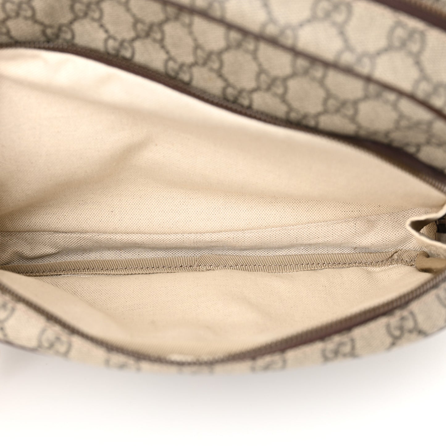 Soft GG Supreme Monogram Textured Dollar Calfskin Web Ophidia Pouch Pocket Belt Bag Beige Ebony New Acero Black
