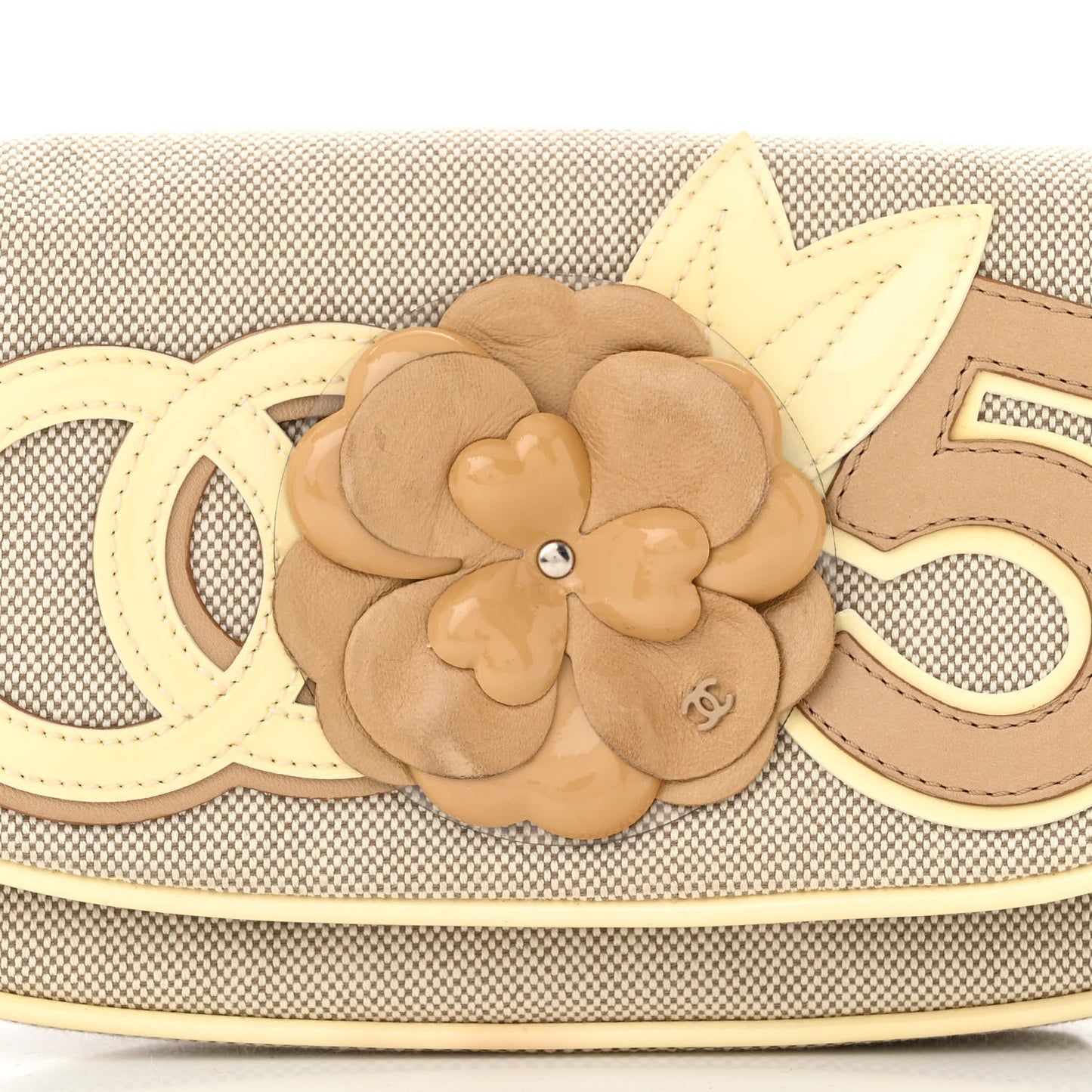 Canvas Camellia No. 5 Flap Beige Grey