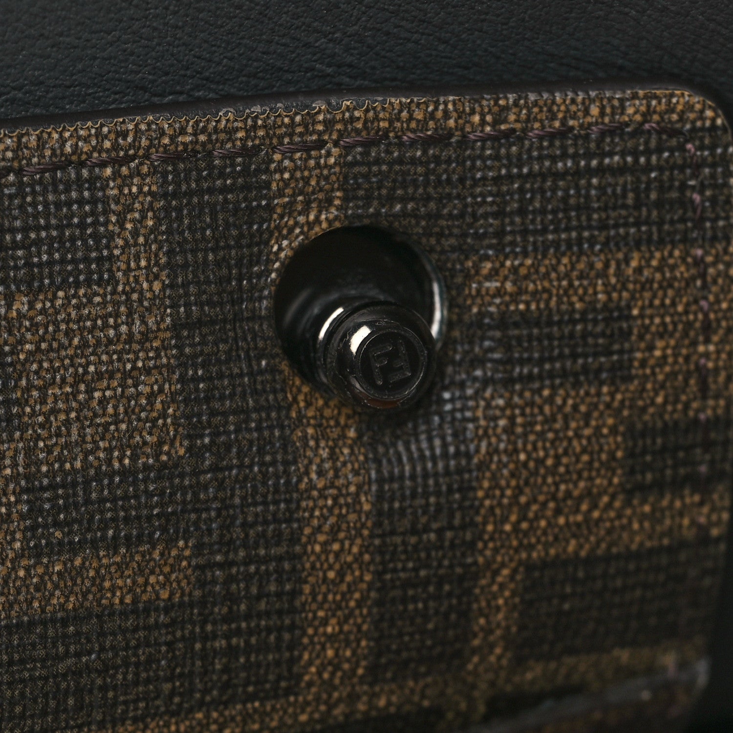 Fendi Cuoio Romano Large I SEE U Peekaboo X-Lite Tote Asfalto Praline Tobacco Moro 10 of 11