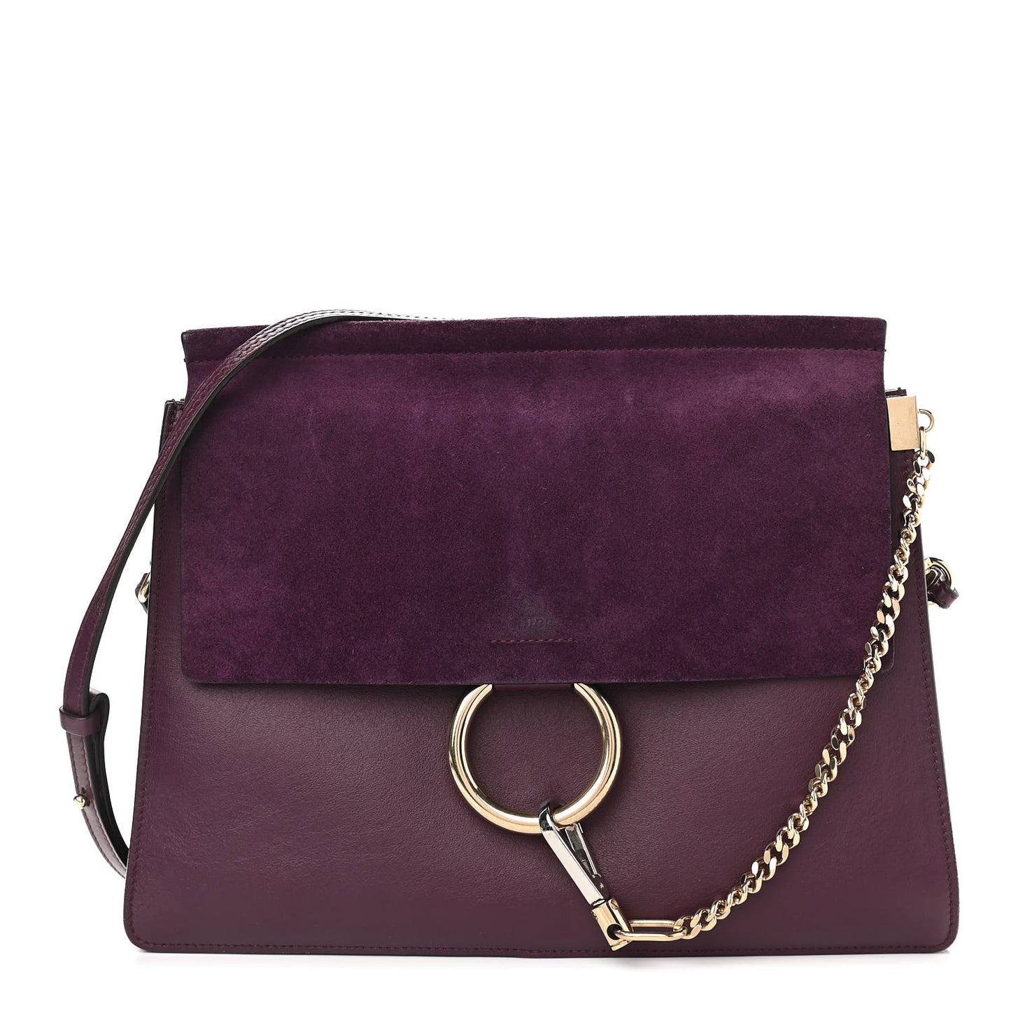 Calfskin Suede Medium Faye Shoulder Bag Intense Violine