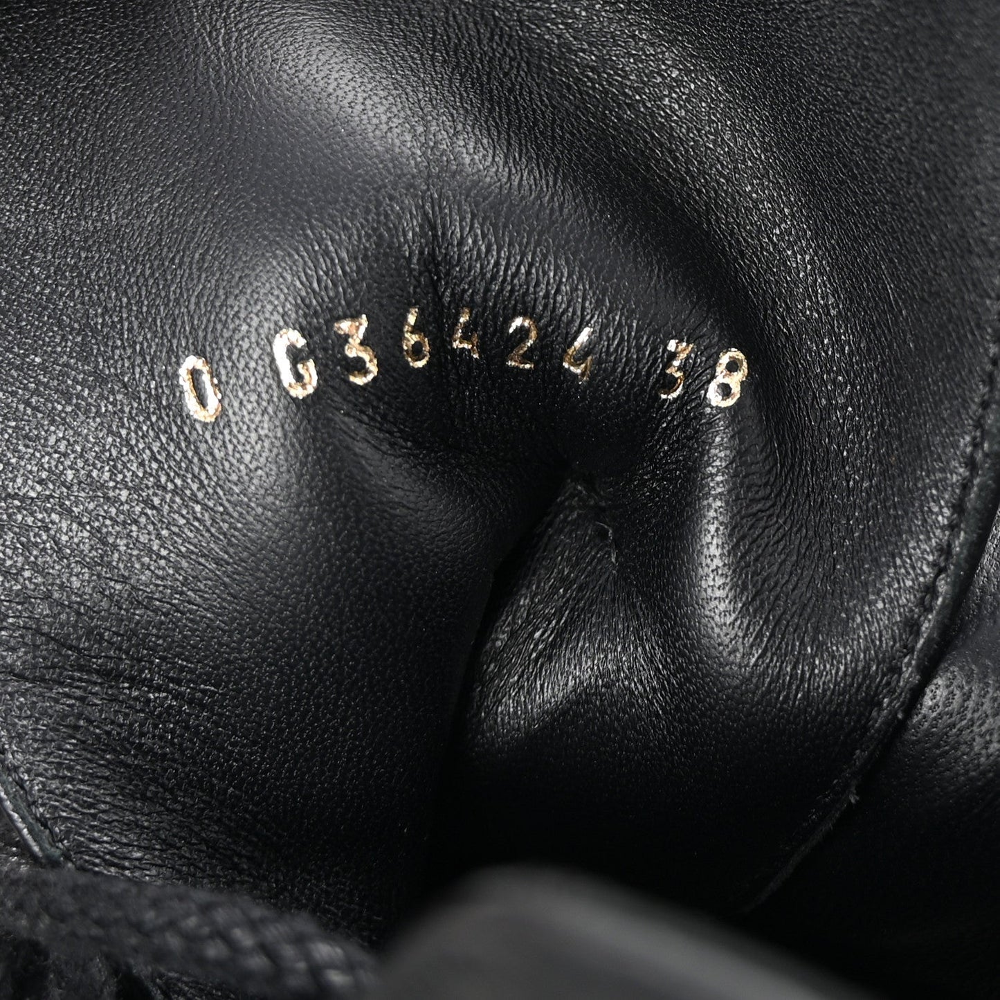 Shiny Lambskin Quilted Lace Up Combat Boots 38 Black