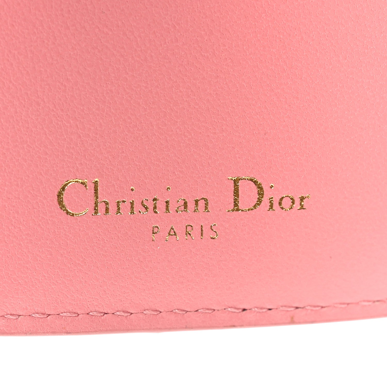 Christian Dior Grained Calfskin Supple Cannage Caro Compact Zipped Wallet Pink 6 of 7