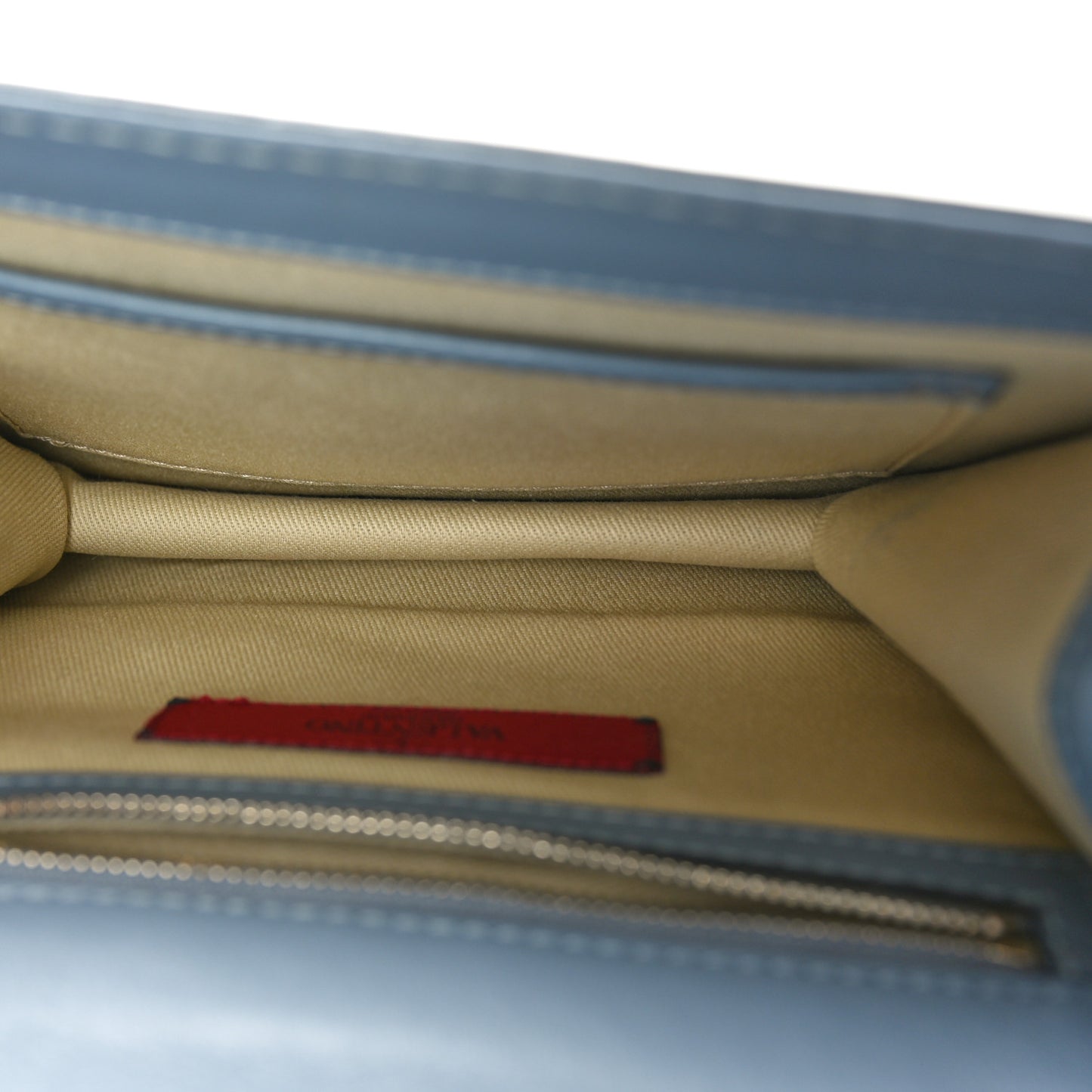 Vitello Small Glam Lock Rockstud Flap Gray